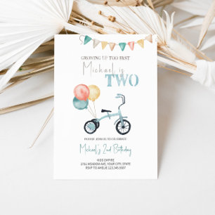 ZWEI Fast Blue Tricycle - Einladung zum Geburtstag