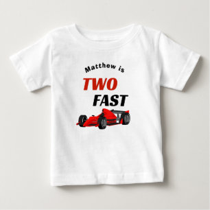 Zwei Fast Boy 2. Geburtstag Red Racing Car Baby T-shirt