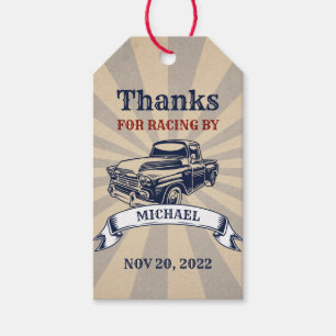 Zwei Fast Boy Car Theme Zweites Geburtstagsrennen Geschenkanhänger