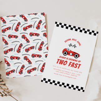 Zwei Fast - Car Racing Thema Geburtstag wachsen Einladung