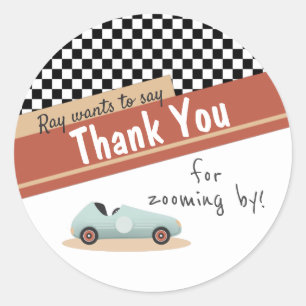 Zwei Fast Car Thema Einzigartig Gelb Rot Schwarz Runder Aufkleber