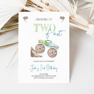 ZWEI FAST Light Green Monster Truck Einladung