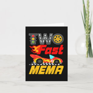 Zwei Fast Mema Pit Crew Racing Car Family Geburtst Karte