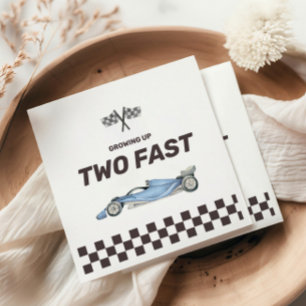 Zwei Fast Race Car 2. Geburtstagsparty Serviette