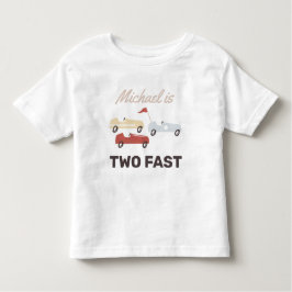 Zwei Fast Race Car Boy 2. Geburtstag Kleinkind T-shirt