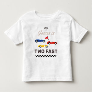 Zwei Fast Race Car Boy 2. Geburtstag Kleinkind T-shirt