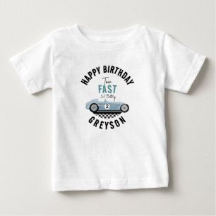 Zwei Fast Race Car Boy 2. Geburtstag Party Baby T-shirt