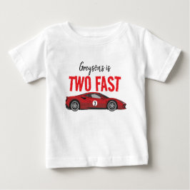 Zwei Fast Race Car Boy 2. Geburtstag Party Baby T-shirt