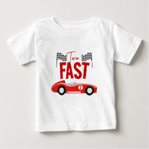 Zwei Fast Race Car Boy 2. Geburtstag Party Baby T-shirt