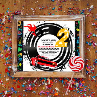 Zwei Fast Race Car Boy 2. Geburtstag Party Einladung