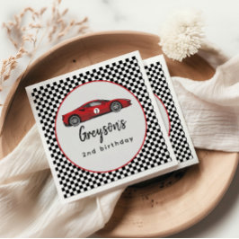 Zwei Fast Race Car Boy 2. Geburtstag Party Serviette