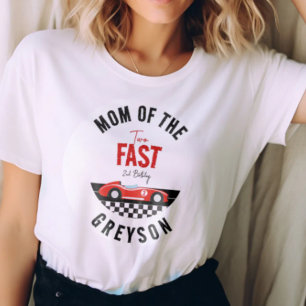 Zwei Fast Race Car Boy 2. Geburtstag Party T-Shirt