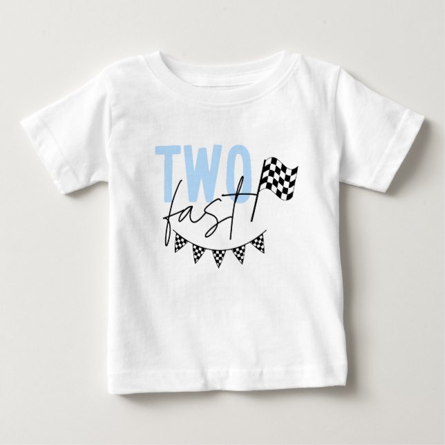 Zwei Fast Racececar 2. Geburtstag Shirt (Vorderseite)