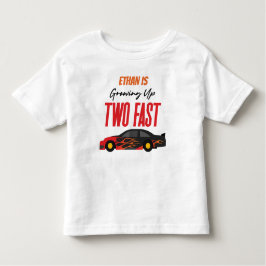Zwei Fast Red Flame Race Car 2. Geburtstag Party Kleinkind T-shirt