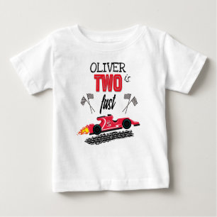 Zwei Fast Red Race Car 2. Geburtstag Party Outfit Baby T-shirt