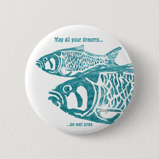 Zwei Fisch-blaue personalisierte Buttone Button