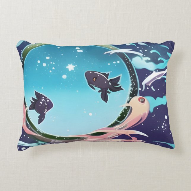 Zwei Fische Dekokissen (Vorderseite)