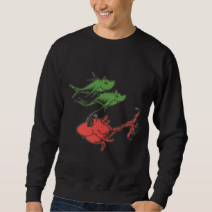 Zwei Fischfische Roter Fisch Blauer Fisch Sweatshirt