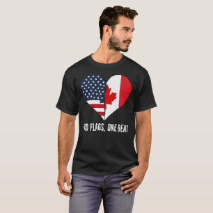 Zwei Flaggen Ein Takt Kanada🇨🇦  Amerika🇺🇸 T-Shirt