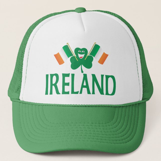 Zwei Flaggen Irland Truckerkappe (Vorderseite)