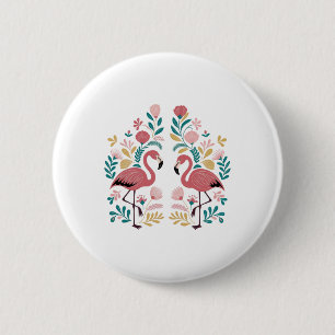 Zwei Flamingos Aufkleber Button