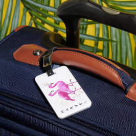 Zwei Flamingos-Individuelle Name Gepäckanhänger