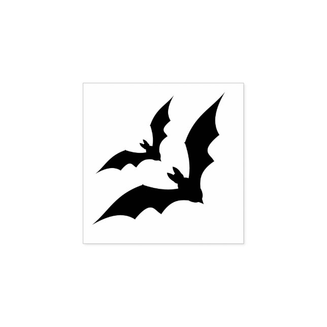 Zwei fliegende Fledermäuse Solid Black Halloween Gummistempel (Prägung)