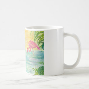 Zwei Florida-Flamingo-Aquarell-Kunst Tasse