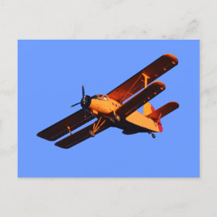 Zwei Flügel Flugzeug, altes Flugzeug fliegen Postkarte
