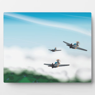 Zwei Flugzeuge des Zweiten Weltkrieges Fotoplatte