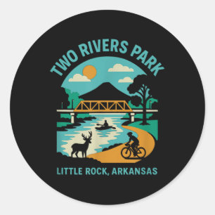 Zwei Flüsse Park in Little Rock, Arkansas, Bridge Runder Aufkleber