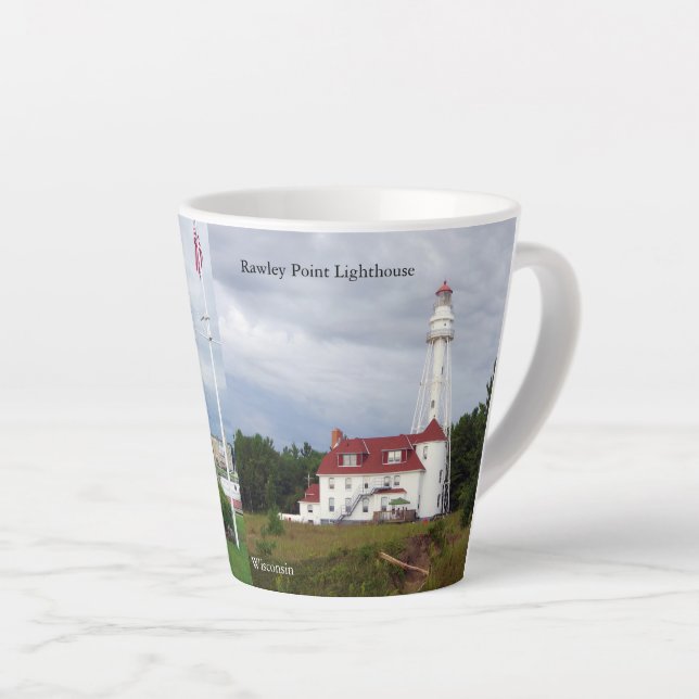 Zwei Flüsse Pier Light & Rawley Point Leuchtturm Milchtasse (Rechte Ecke)