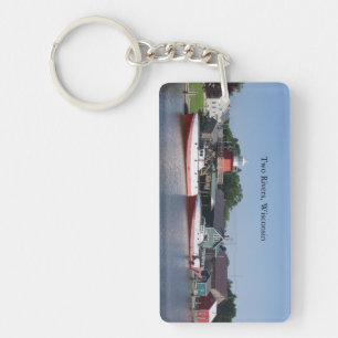 Zwei Flüsse, Wisconsin-Acrylketten Schlüsselanhänger