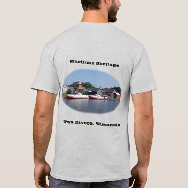 Zwei Flüsse Wisconsin Shirt-Licht T-Shirt (Rückseite)