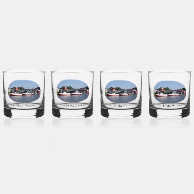 Zwei Flüsse, Wisconsin Whiskyglas (Vorderseite)