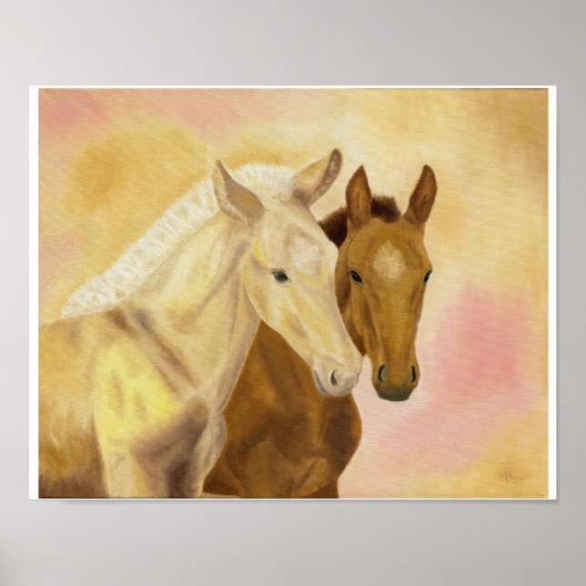 Zwei Fohlen drucken 11"x14" Poster (Vorne)