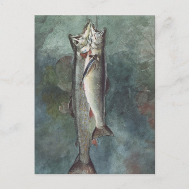 Zwei Forellen Postkarte (Vorderseite)