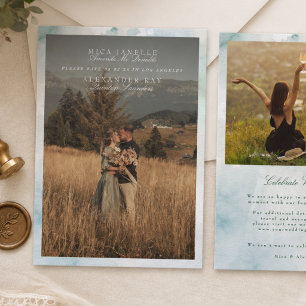 Zwei-Foto-Aquarell-Rustikale-Hochzeit-Heute-heirat Save The Date
