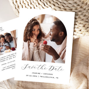 Zwei Foto Arch Schwarz-weißer QR-Code Save the Dat Postkarte