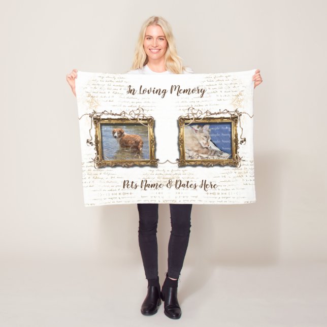 ZWEI FOTO Bilderrahmen weiß| Personalisieren Fleecedecke (Beispiel)