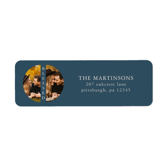 Zwei Foto Blue Rücksendeadresse und Name (Vorne)