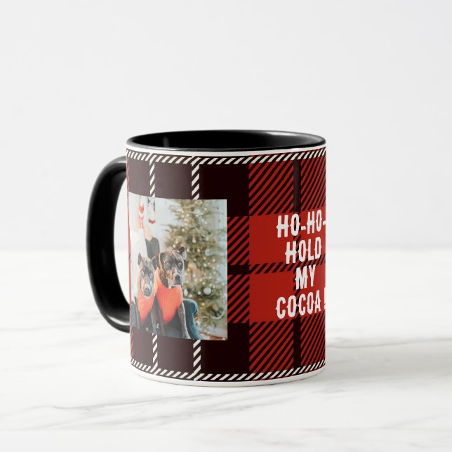 Zwei Foto Büffel kariert Tasse (Vorderseite Links)