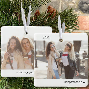 Zwei-Foto-Glück ist du als Freund Minimalist Keramikornament