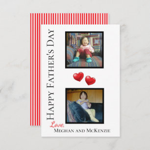 Zwei Foto glückliche Vatertag Personalisierte Kart Karte