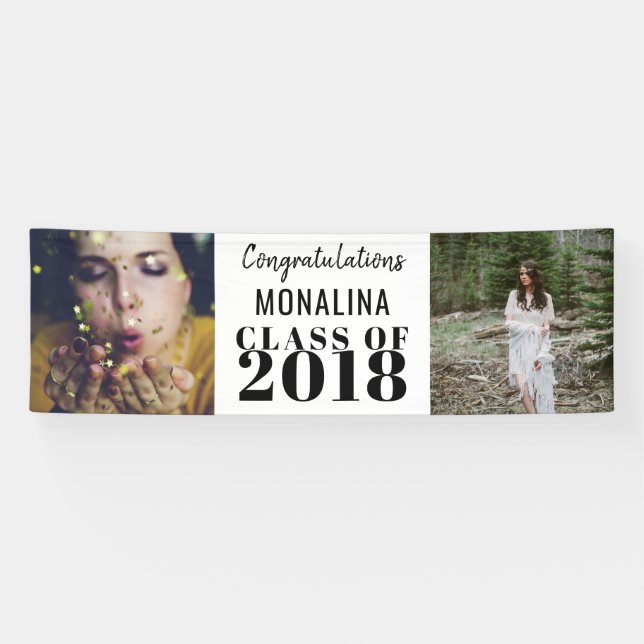 Zwei Foto-graduierte mutige Glückwünsche Banner (Horizontal)