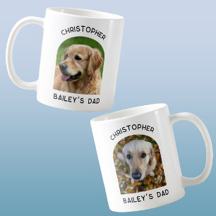 Zwei Foto Hund Haustier Vater Personalisiert Kaffeetasse