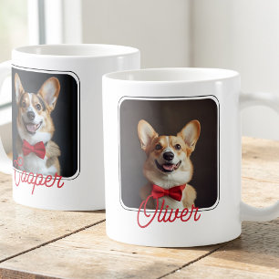 Zwei-Foto-Hundefreund Valentinstag Minimalist Kaffeetasse