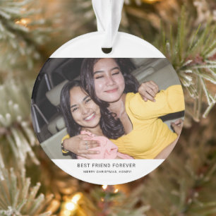 Zwei Foto Minimalistischer bester Freund Ornament