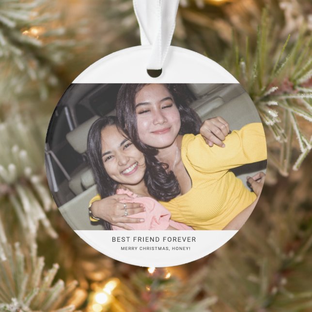 Zwei Foto Minimalistischer bester Freund Ornament (Baum)