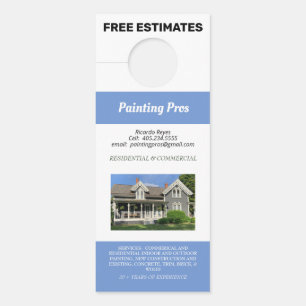 Zwei Foto Residential & Kommerziell Painting Blue Türanhänger